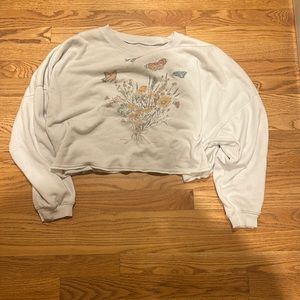 White American Eagle cropped sweatshirt